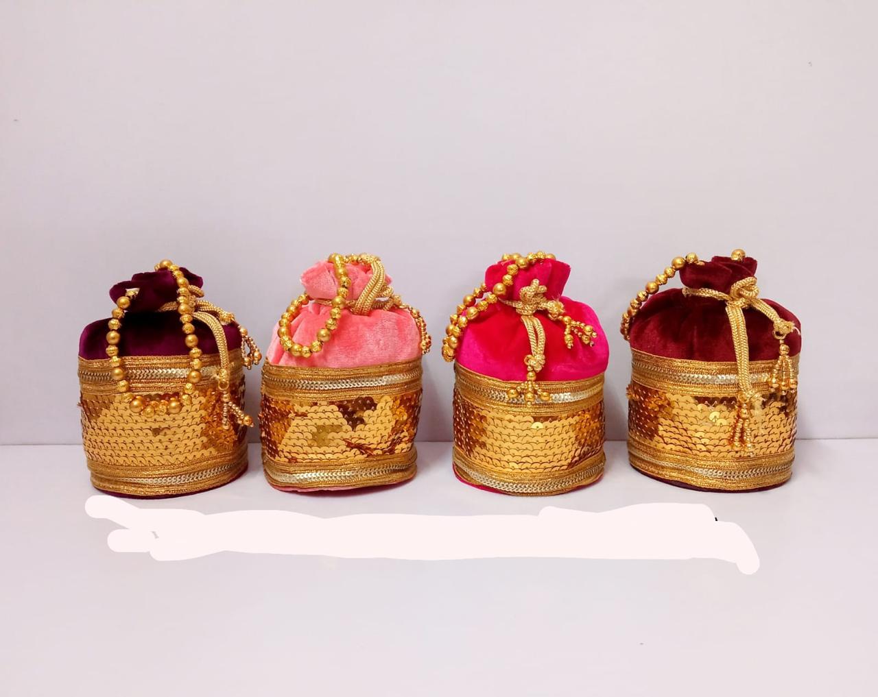 LIGHT WEIGHT POTLI-GOLA  VELVET POTLI