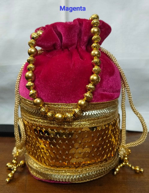 LIGHT WEIGHT POTLI-GOLA  VELVET POTLI