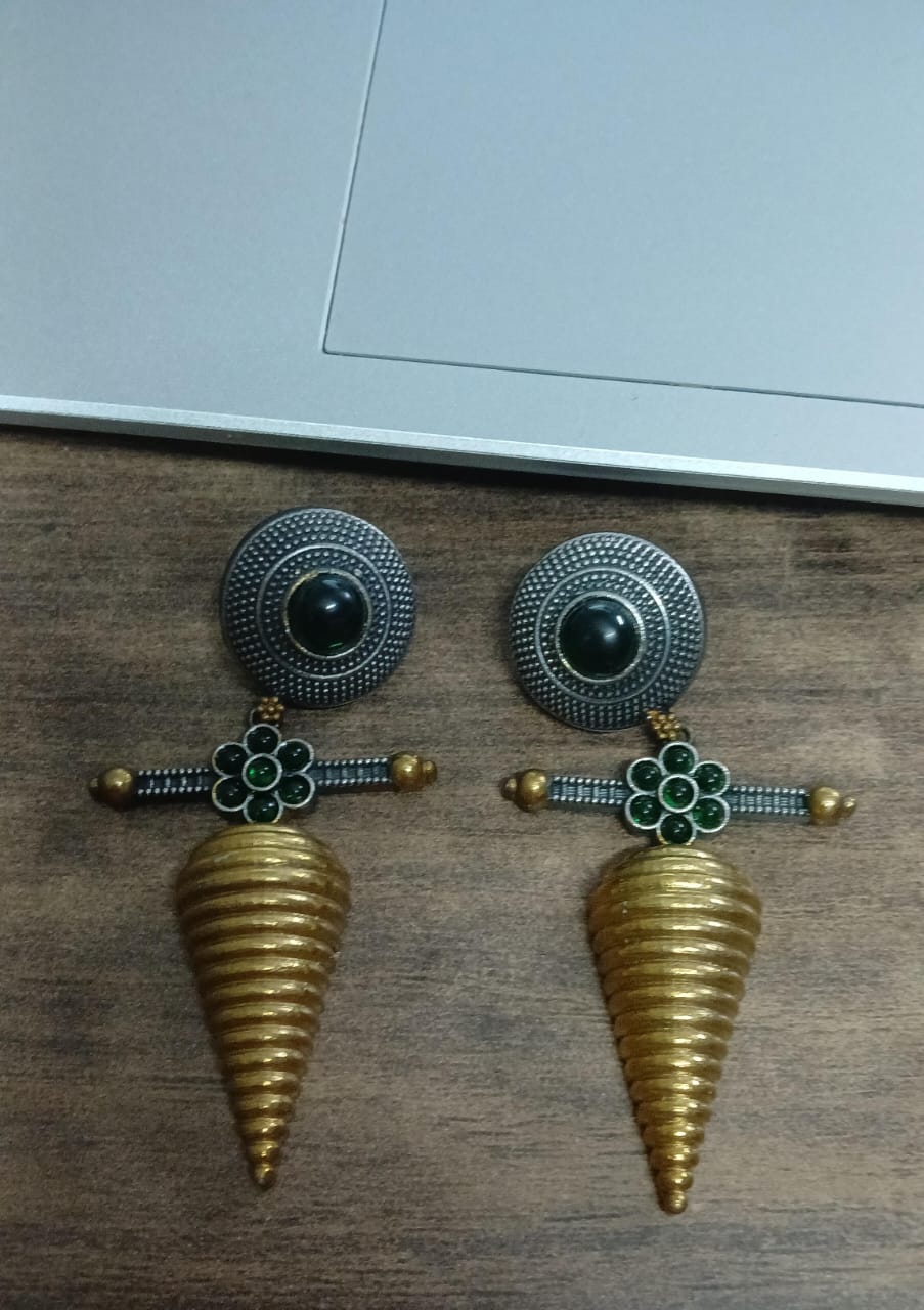 DHOOP CHAON SILVER LOOK ALIKE  EARRINGS - ADVIKA
