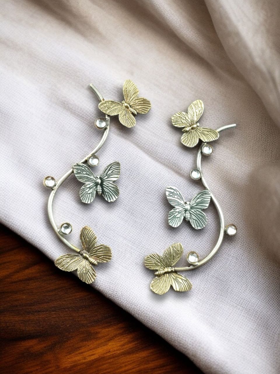 DHOOP CHAON SILVER LOOK ALIKE  EARRINGS - LATIKA