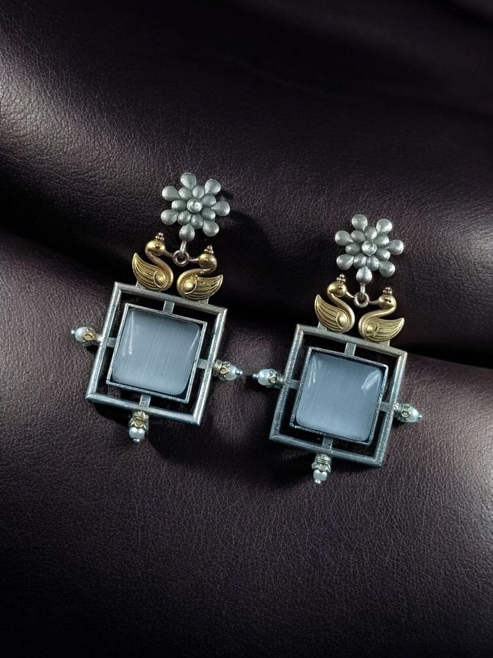 DHOOP CHAON SILVER LOOK ALIKE  EARRINGS - SARIKA