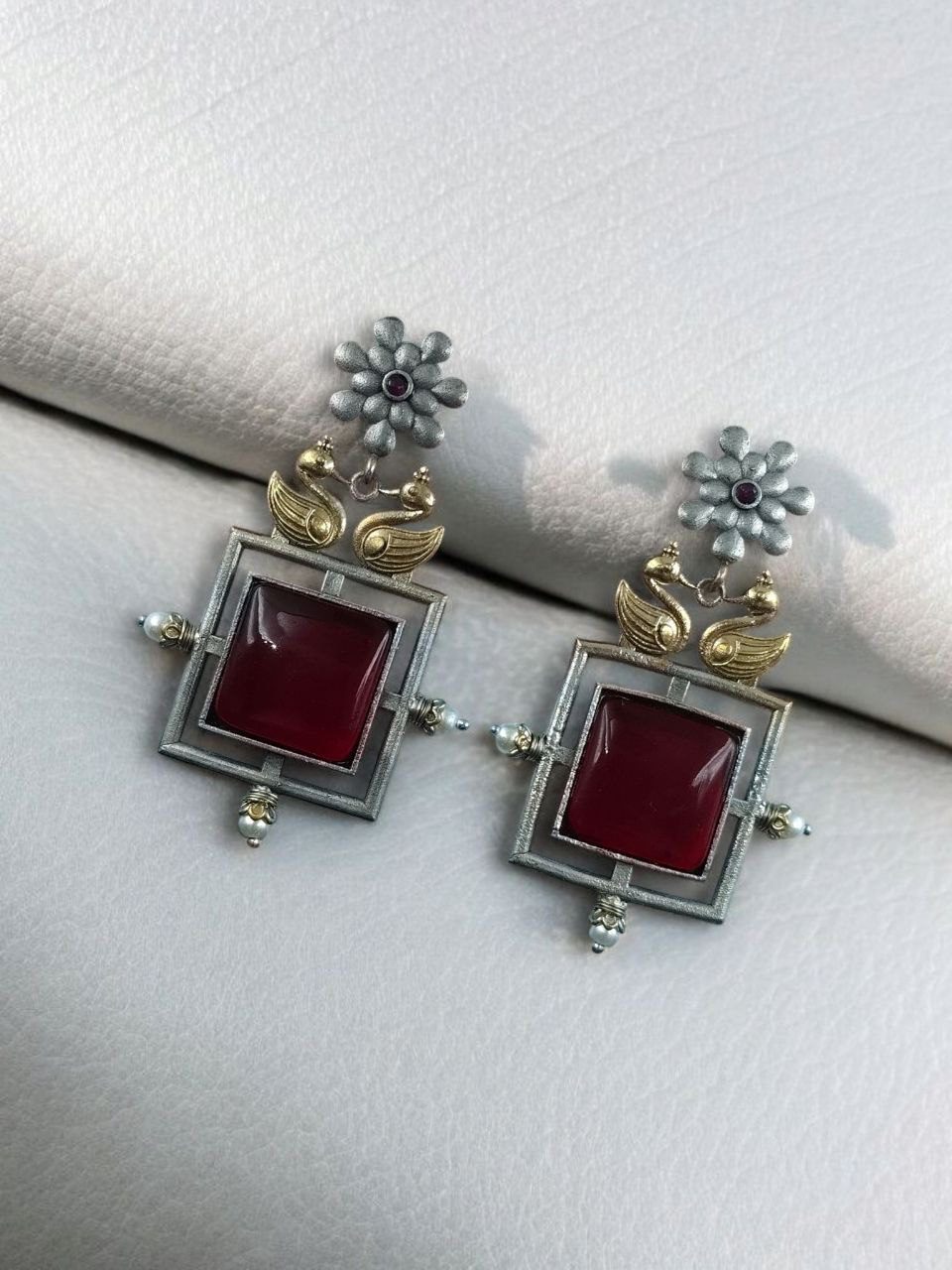 DHOOP CHAON SILVER LOOK ALIKE  EARRINGS - SARIKA